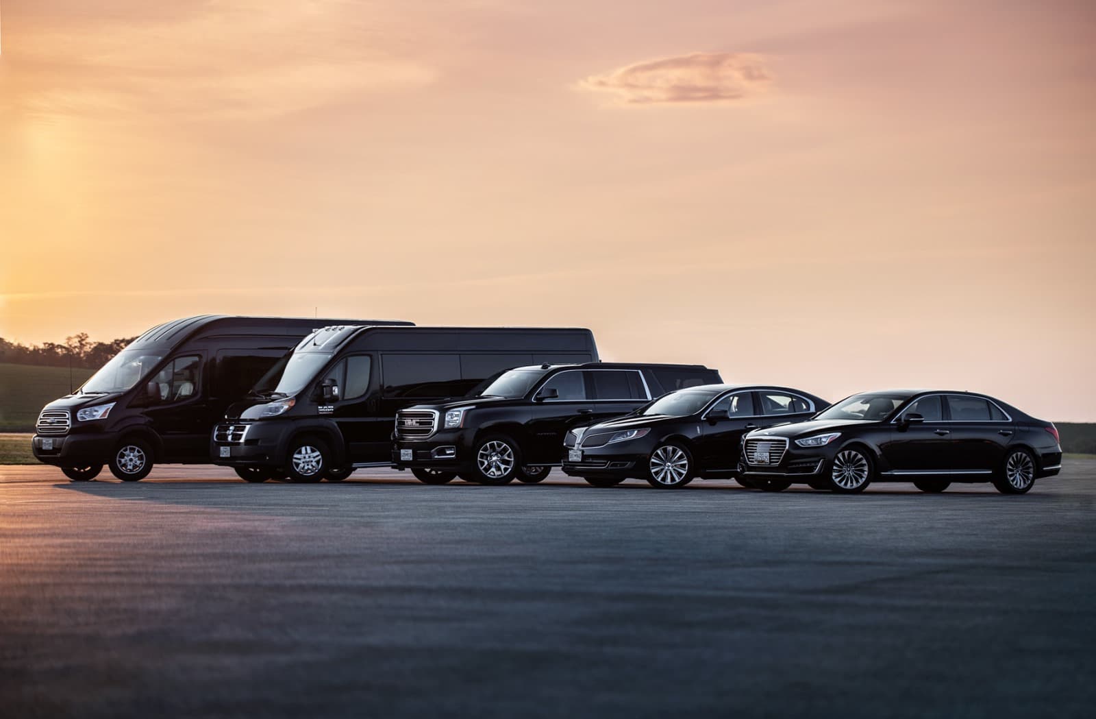 Black Cadillac Escalade with chauffeur service